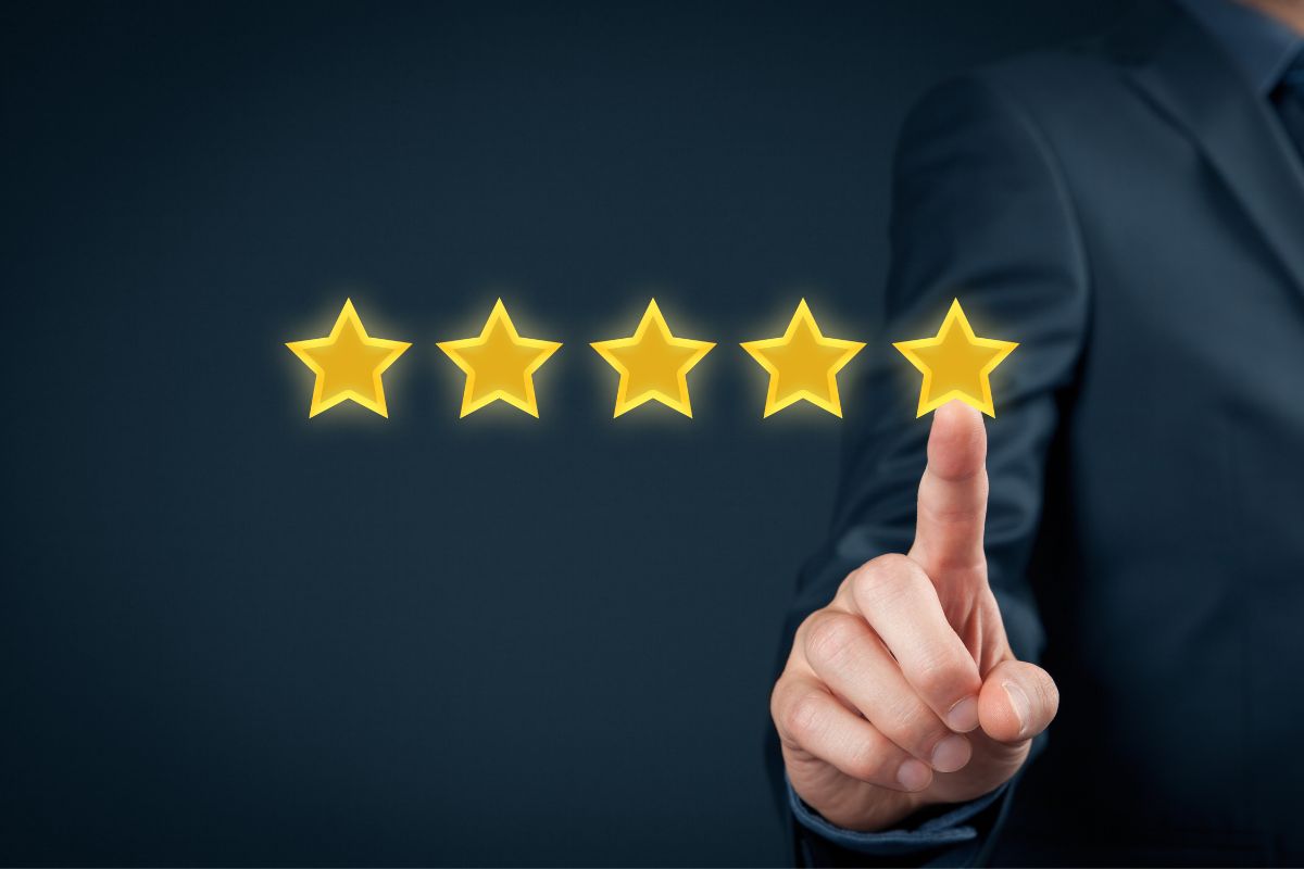 Five-star client review rating. Five-star client review rating.
