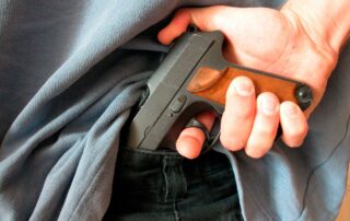 A handgun for shooting.