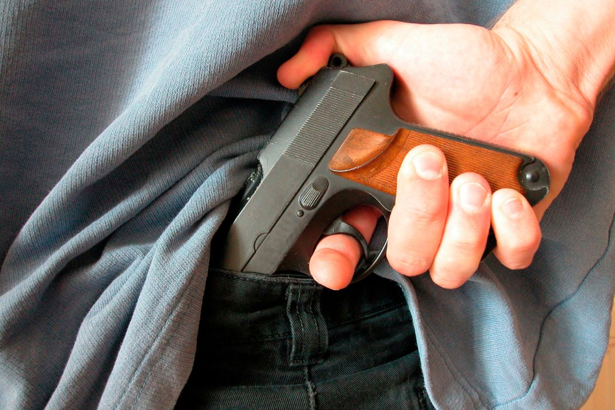 A handgun for shooting.