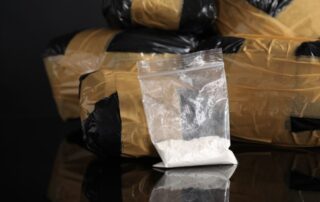 A plastic bag containing drugs.