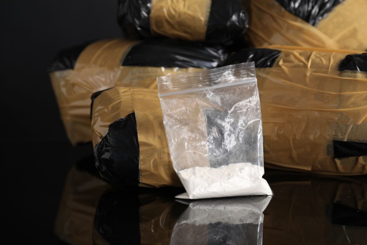 A plastic bag containing drugs.