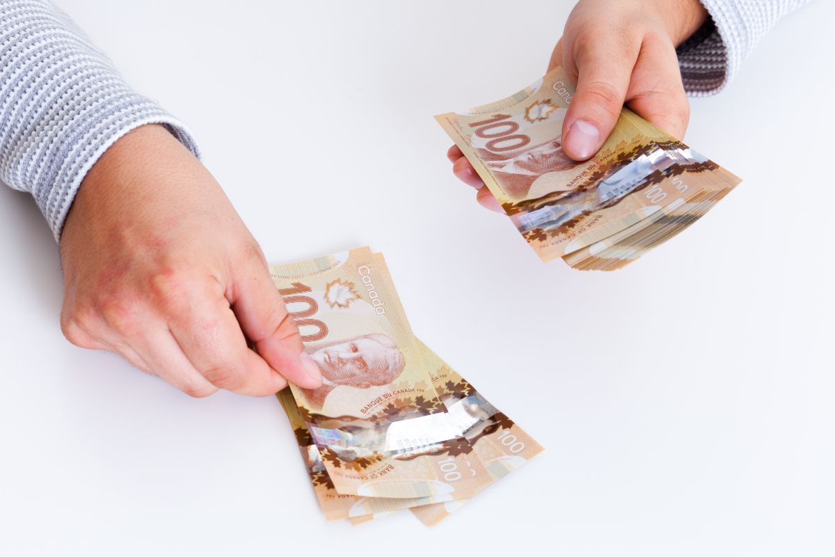 A businessman accepting a bribe.