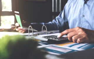 Man reviewing financial documents.