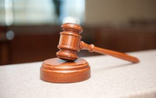 Wooden judge’s gavel.